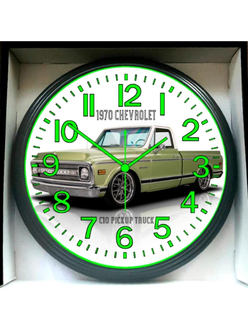 1970 Chevy Chevrolet C10 Truck Glow In The Dark Wall Clock New!